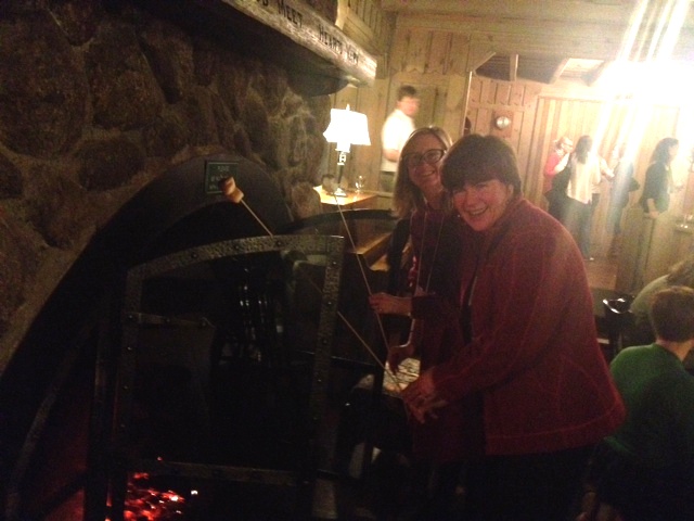 Instead, we made s'mores in the fireplace. Which was still pretty great :-)  As evidenced by the experts, Sarah and Jean. 